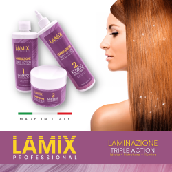 SHAMPOO IDRATANTE 1 LAMIX Triple Action con cheratina nutre i capelli in profondità 500ml