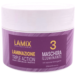 Maschera illuminante 3 LAMIX Triple Action chioma effetto specchio lucente e piena di riflessi 250ml